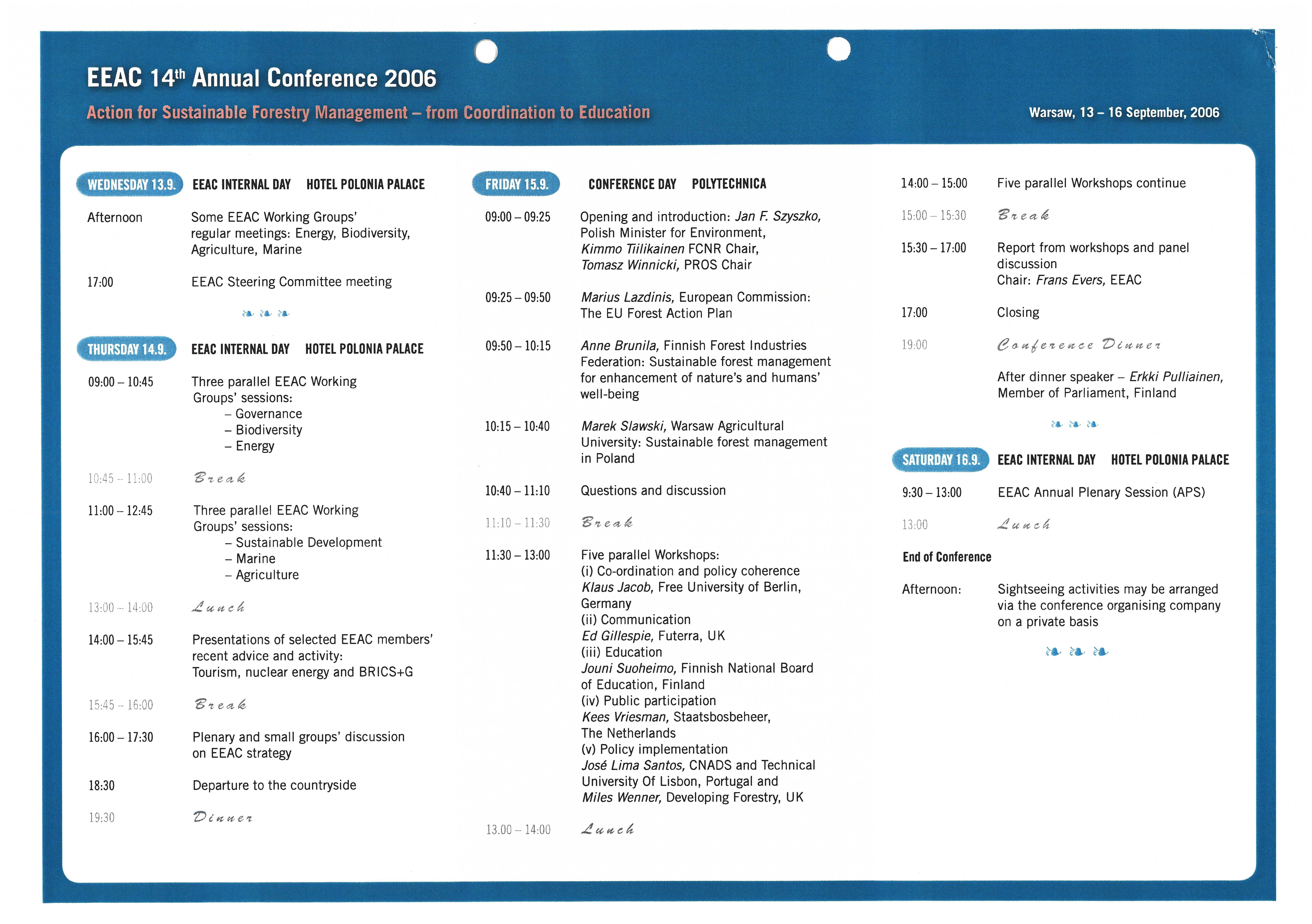 programme 14th annual conference